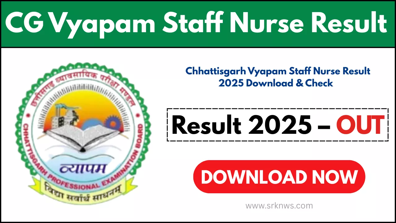 CG Vyapam Staff Nurse Result
