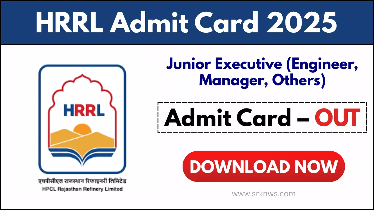 HRRL Junior Executive Admit Card