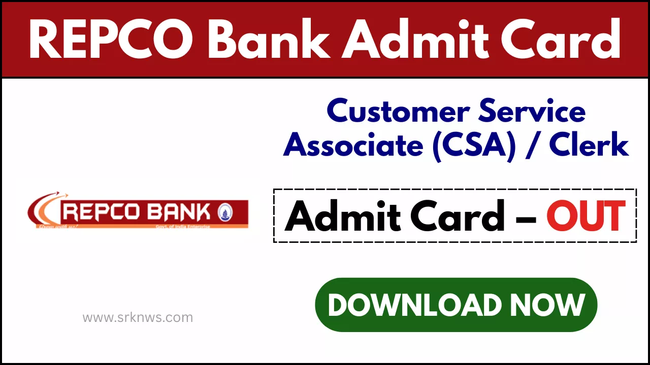 REPCO Bank Clerk Admit Card