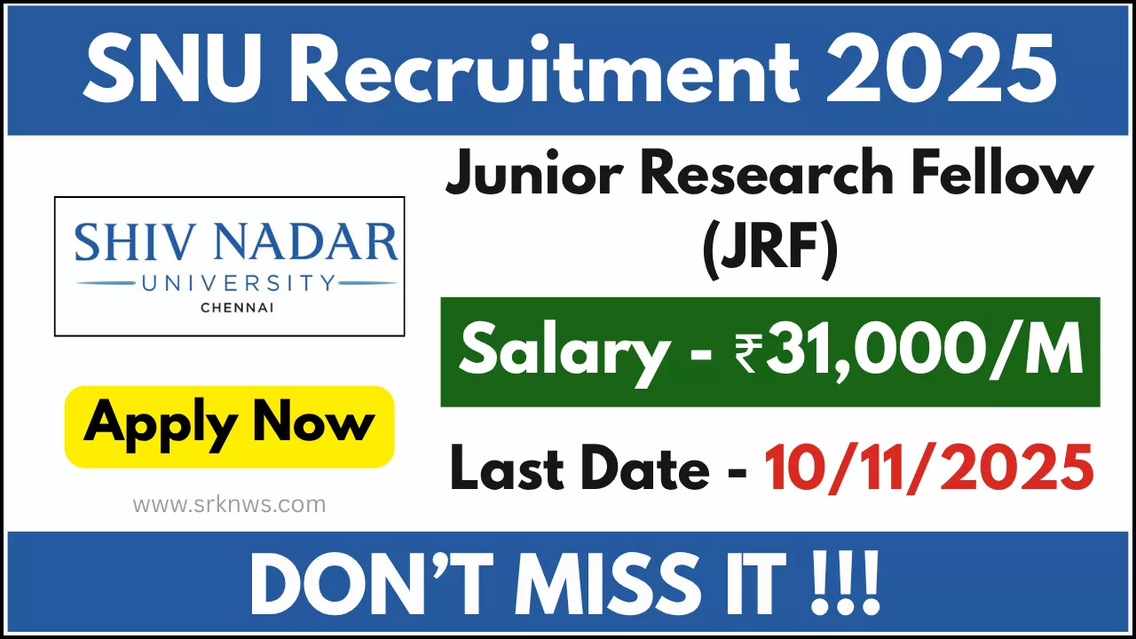 SNU Junior Research Fellow Recruitment