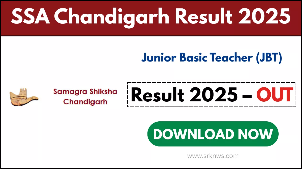 SSA Chandigarh JBT Result