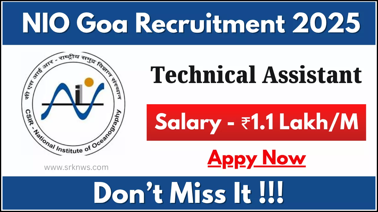 NIO Goa Technical Assistant Recruitment
