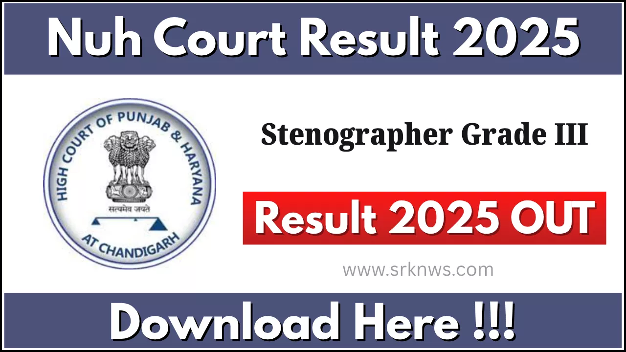 Nuh Court Stenographer Grade III Result