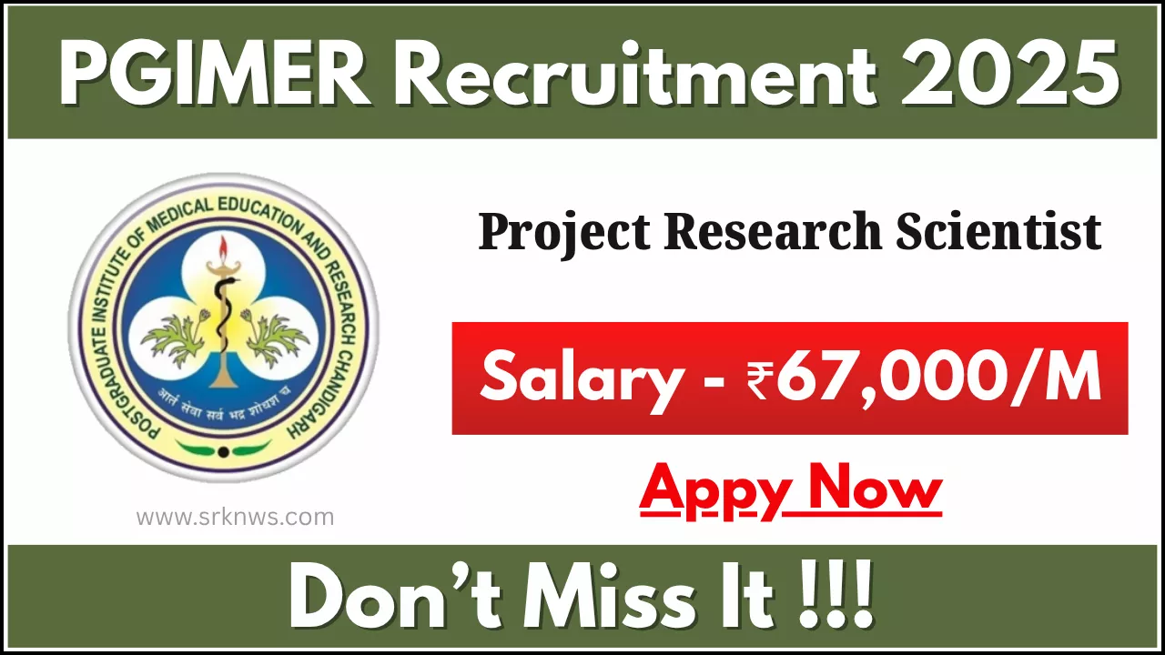 PGIMER Project Research Scientist Recruitment